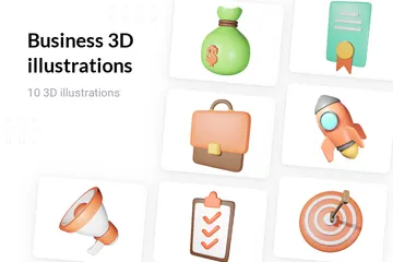 Geschäft 3D Illustration Pack