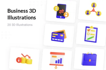 Geschäft 3D Illustration Pack
