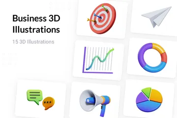 Geschäft 3D Illustration Pack