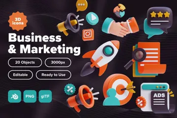 Geschäft und Marketing 3D Icon Pack