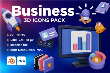 Geschäft Band 1 3D Icon Pack