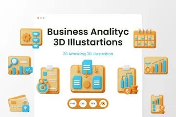 Geschäftsanalyse 3D Illustration Pack