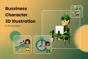 Geschäftscharakter 3D Illustration Pack