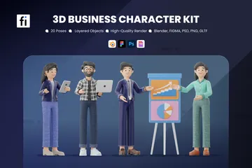 Geschäftsfiguren 3D Illustration Pack