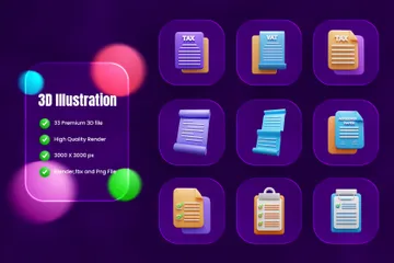 Geschäftsdokument 3D Icon Pack