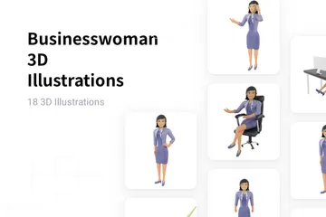 Geschäftsfrau 3D Illustration Pack