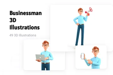 Geschäftsmann 3D Illustration Pack