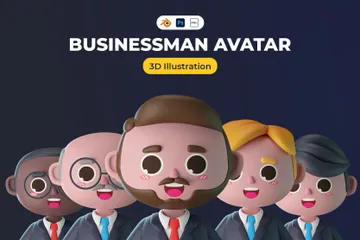 Geschäftsmann-Avatar 3D Icon Pack