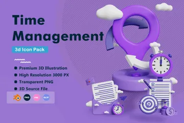 Unternehmensplanungsmanagement 3D Icon Pack