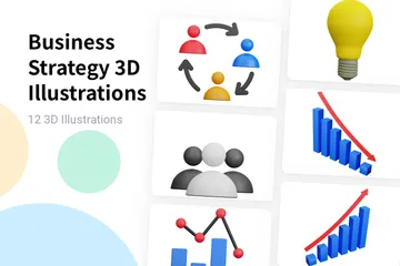 Geschäftsstrategie 3D Illustration Pack