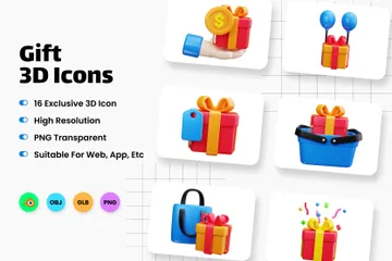 Geschenk 3D Icon Pack