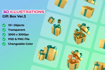 Geschenkbox 3D Icon Pack