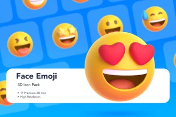 Gesichts-Emoji 3D Illustration Pack