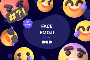 Gesichts-Emoji 3D Icon Pack