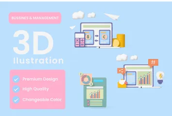 Gestão de negócios Pacote de Icon 3D