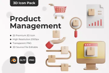 Gestão de produtos Pacote de Icon 3D