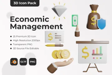 Gestão económica Pacote de Icon 3D