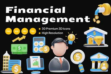 Gestão financeira Pacote de Icon 3D