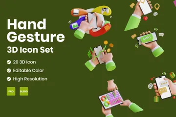 Geste de la main 3D Illustration Pack