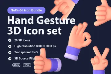 Geste de la main Pack 3D Icon