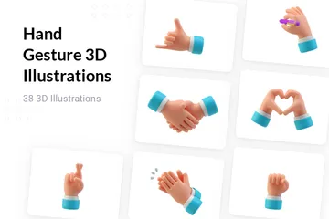 Geste de la main Pack 3D Illustration