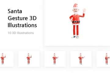 Geste du Père Noël Pack 3D Illustration