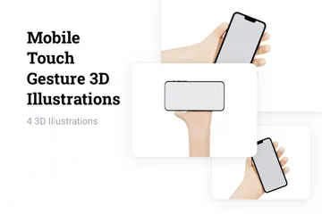 Geste tactile mobile Pack 3D Illustration