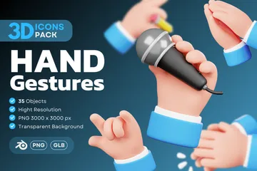 Gestes de la main Pack 3D Icon