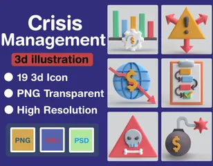 Gestión de crisis Paquete de Icon 3D