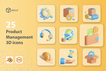 Iconos 3D de gestión de productos Paquete de Icon 3D