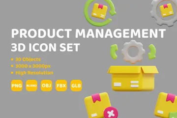Gestión de productos Paquete de Icon 3D