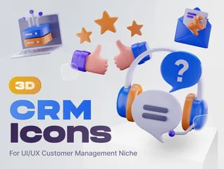 Gestión de relaciones con el cliente Paquete de Icon 3D