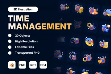 Gestión del tiempo Paquete de Icon 3D