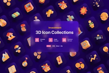 Gestion des investissements Pack 3D Icon