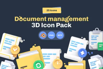Gestión de documentos Paquete de Icon 3D