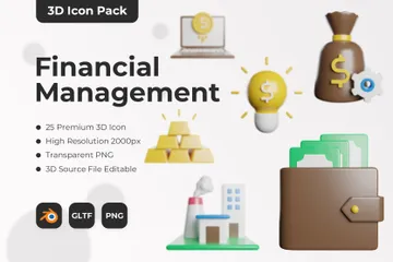 Gestión financiera Paquete de Icon 3D