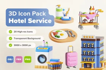 Gestion de l'hôtel Pack 3D Icon