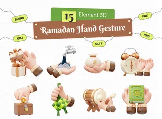 Gesto de la mano de Ramadán Paquete de Icon 3D