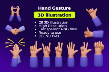 Gesto manual Paquete de Icon 3D