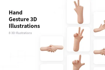 Gesto manual Paquete de Illustration 3D