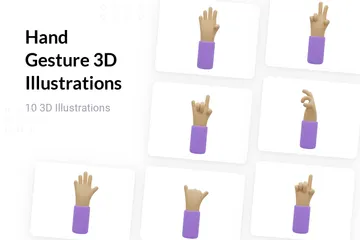 Free Gesto manual Paquete de Illustration 3D