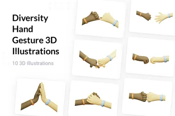 Gesto manual Paquete de Illustration 3D