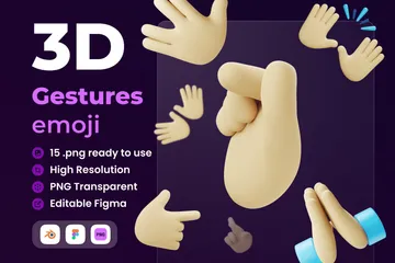 Gesto manual 3D Icon Pack