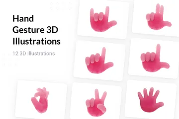 Free Gesto de mão Pacote de Illustration 3D