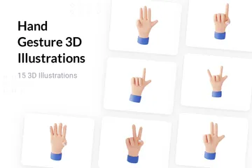 Gesto de mão Pacote de Illustration 3D