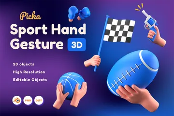 Gesto de mão esportivo Pacote de Icon 3D