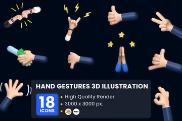 Gestos con las manos Paquete de Illustration 3D