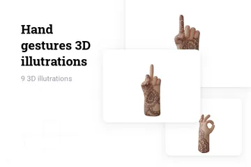 Free Gestos con las manos - Luz Paquete de Illustration 3D