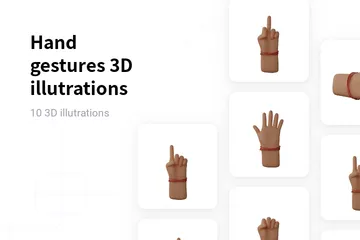 Free Gestos con las manos - Medio Paquete de Illustration 3D