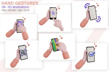 Gestos con las manos móviles Paquete de Icon 3D